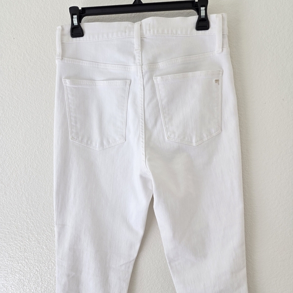 Madewell 10” High-rise Skinny White Jeans Zipper Fly Raw Hem size 29 - Picture 7 of 16